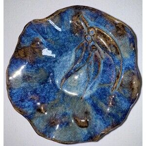 Vtg Rare Little Muddy Australian Pottery Gumnut & Gumleaves Beautiful Dish EUC
